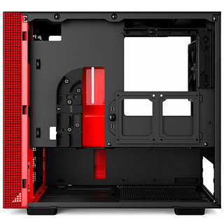 NZXT 恩杰 H200 MINI-ITX机箱 半侧透 红黑色