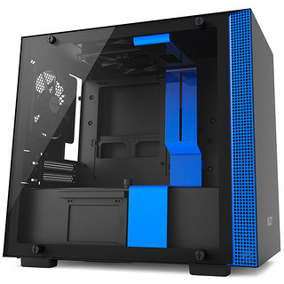 NZXT 恩杰 H200 MINI-ITX机箱 半侧透 黑蓝色