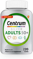 Centrum 善存 Silver 成人复合维生素 50 Plus / 多种矿物质补充剂不含麸质,非转*成分,220粒