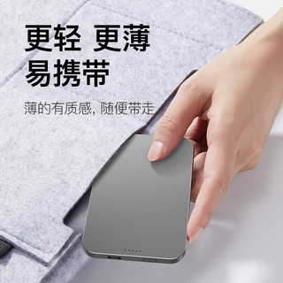SUIDDY 磁吸无线充电宝Magsafe快充适用iPhone12/13苹果promax专用式迷你超薄小巧便携手机移动电源 深空灰 5000mAh
