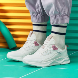 xtep 特步 革面百搭小白鞋女厚底防滑学生运动鞋女休闲鞋