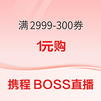 携程BOSS直播 满2999-300券