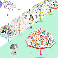DJECO 雨伞儿童彩虹伞拱形手动开伞小学生亲子变色长柄透明女童男童机器人太空幼儿园宝宝伞 雨伞-太空DD04707