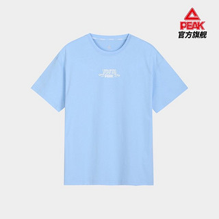 PEAK 匹克 短袖女夏季新款纯棉时尚休闲透气圆领短T恤 浅蓝 M