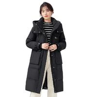 SNOWFLYING 雪中飞 女士中长款羽绒服 X10149426F 黑色 165/88A