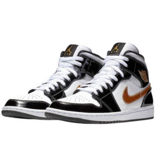 AIR JORDAN 正代系列 Air Jordan 1 Mid SE 男子篮球鞋 852542-007 黑/白/金 41