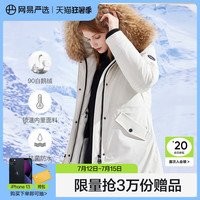 网易严选地表强温女式貉子毛领派克羽绒服女士极寒鹅绒加厚外套