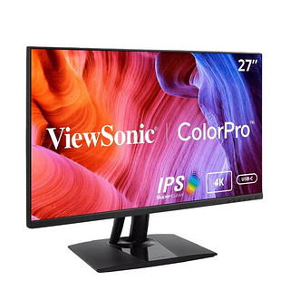 ViewSonic 优派 27英寸IPS 4K 10Bit Type-C60w 100% sRGB TUV低蓝光 内置音箱专业摄影旋转升降可壁挂显示器VP2756-4K