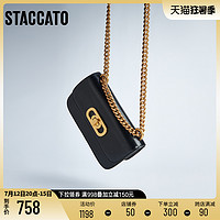 STACCATO 思加图 2022夏季新款休闲小方包链条包单肩包斜挎包背提包X2699BX2