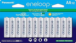 Panasonic 松下 电器 eneloop 爱乐普 BK-3MCCA12FA AA 2100循环镍氢预充电电池，12节装