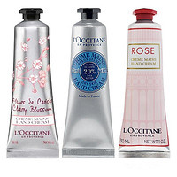 L'OCCITANE 欧舒丹 护手霜润肤甜蜜樱花乳木果玫瑰滋润女士冬天手膜节日礼物套装礼盒 30ml 3支 乳木果+玫瑰+樱花