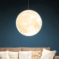 揽月 LD-2-35 LED月球吊灯 白玉色+黑色 25cm