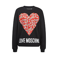 LOVE MOSCHINO 黑色/红色/灰色纯棉女士标志印花长袖圆领套头卫衣