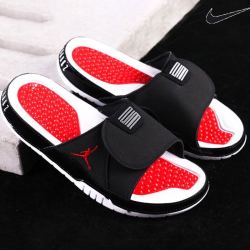 nike耐克拖鞋男鞋jordanaj11康扣黑红魔术贴运动凉拖aa1336006