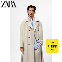 ZARA 男装 宽松廓形双排扣长款风衣外套 8288631 711