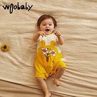 woobaby babycare童装爬服新生婴儿儿衣服宝宝睡衣哈衣连体衣woobaby WB2111024洋槐花色 80cm