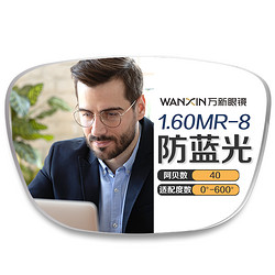 winsee 万新 1.60MR-8防蓝光镜片+超轻钛架多款（适合0-600度）