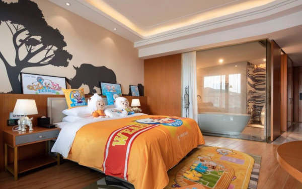 长兴龙之梦动物世界大酒店喜羊羊亲子主题房1晚含双早双人动物世界