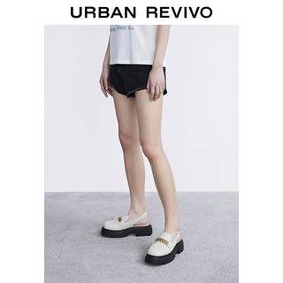 URBAN REVIVO 2022春夏新品女装街头辣妹风流苏薄热裤显腿长短裤WL16RBVN2000 正黑 S