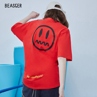 BEASTER 小恶魔鬼脸情侣装夏装潮牌嘻哈短袖T恤男国潮半袖体恤ins