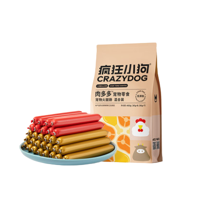 疯狂小狗 狗零食 混合口味火腿肠 450g