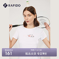 Rapido 雳霹道夏季女子短袖圆领民族风主题印花基本版T恤商场同款