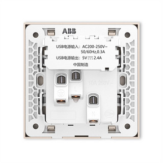 ABB 盈致系列 CA293-ZG 五孔带双USB插座 香槟金