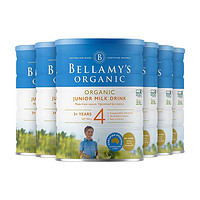 BELLAMY'S 贝拉米 澳洲贝拉米有机乳糖4段幼儿营养奶粉3岁以上900g*6罐正品宝宝乳粉