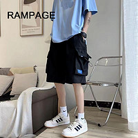 RAMPAGE 美式工装短裤男夏季薄款潮牌宽松大码休闲五分裤子多口袋