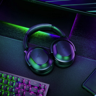 RAZER 雷蛇 梭鱼 专业版 耳罩式头戴式主动降噪2.4G蓝牙 双模无线游戏耳机 黑色