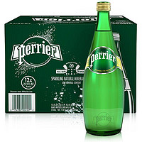 perrier 巴黎水 法国巴黎水750ml*12瓶原味Perrier含气天然矿泉水全国包邮