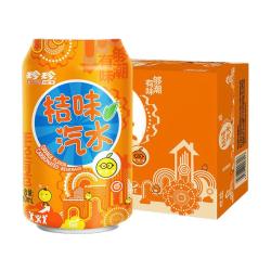 珍珍 桔味汽水 碳酸饮料 330ml*24听 整箱装