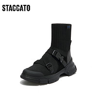 STACCATO 思加图 冬季新款帅气休闲袜靴弹力靴靴中靴9LI21DZ0E