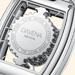 Davena 蒂玮娜 时来运转系列 34毫米石英腕表 32032 黑色白带款