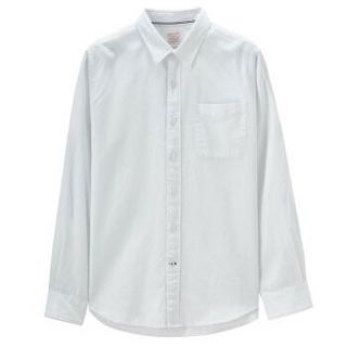 GIORDANO 佐丹奴 衬衫天然麻棉修身可卷袖长袖衬衫 01048201