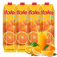 Malee 玛丽 泰国进口果汁饮料橙汁大瓶家庭聚餐年会饮品1L*4瓶