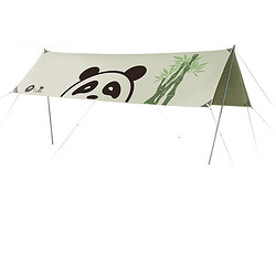 CAMEL 駱駝 戶外帳篷精致露營方形天幕帳篷便攜式涂銀防曬遮陽 1V32265016，奶酪色（六邊形）