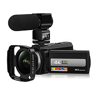 松典254K 数码摄像机4K高清摄影录像机WiFi传输红外夜视 32G+补光灯+广角镜