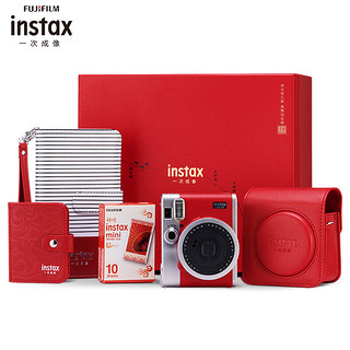 INSTAX FUJIFILM 富士 INSTAX mini90 拍立得 (86x54mm) 红色 典藏红忆长安礼盒