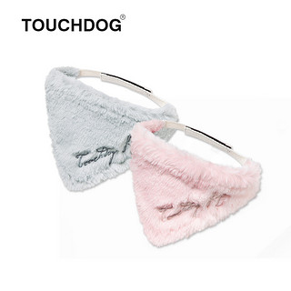 Touchdog它它 猫狗口水巾围脖围嘴围巾领巾泰迪金毛萨摩耶三角巾（S-小型、天蓝小象TDST0055）