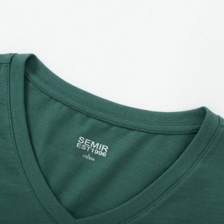 Semir 森马 男士V领短袖T恤 19-009001204 橄榄绿 XS