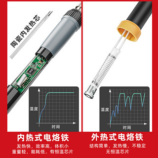 德力西 电烙铁恒温家用套装内热式电焊笔焊锡枪维修焊接工具电洛铁