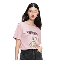 Juzui 玖姿 annakro系列 女士圆领短袖T恤 JTBX83303 粉红 XS