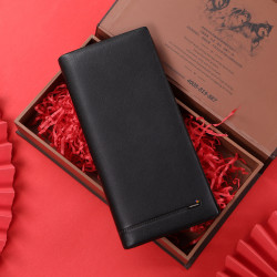 septwolves七匹狼钱包男长款真皮头层牛皮功能皮夹竖款多卡位男士钱夹