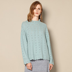 pipigou皮皮狗纯山羊绒女士女式镂空挑洞女款羊绒衫毛衣针织衫