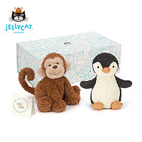 英国jELLYCAT花生企鹅波浪毛猴子礼盒安抚玩偶可爱毛绒玩具