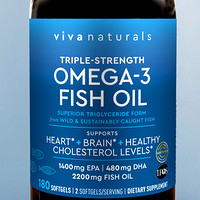 88VIP、会员专享：Viva Naturals Omega-3深海鱼油软胶囊  180粒