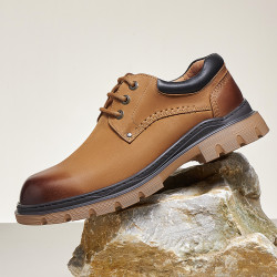 camel 骆驼 2022秋季新款男柔弹缓冲轻盈减震工装鞋休闲皮鞋