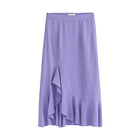 INMAN 茵曼 女士中长款半身裙 1892110669 蓝紫色 XL
