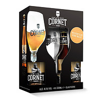CORNET 橡树风味精酿黄金啤酒 330ml*4瓶+1支Cornet酒杯礼盒 比利时进口